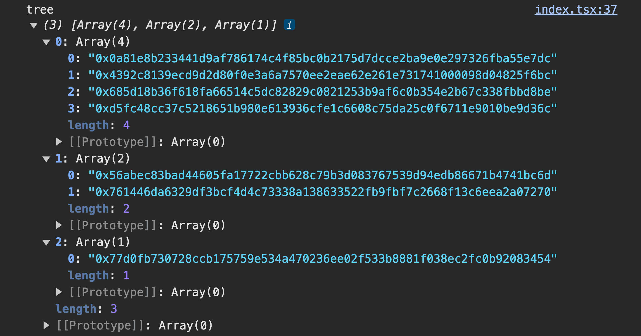 Figure 2. Logging A Merkle Tree 